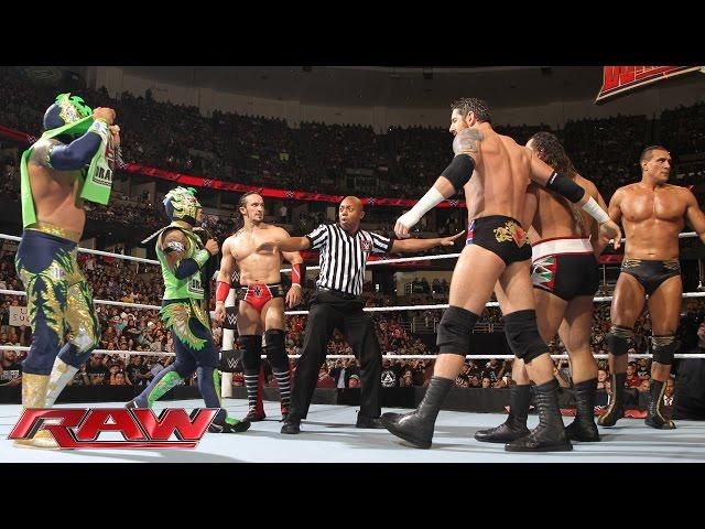 The Lucha Dragons & Neville vs. The League of Nations: Raw, February 15, 2016