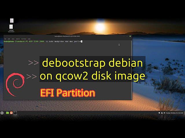 Debian Debootstrap on QCOW2 DISK Image QEMU EFI | CHROOT method | Linux Mint | Install Linux