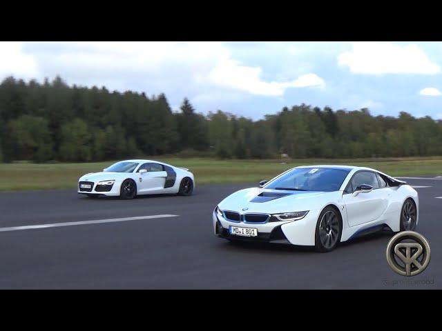 DRAG RACE: BMW i8 vs Audi R8 V8