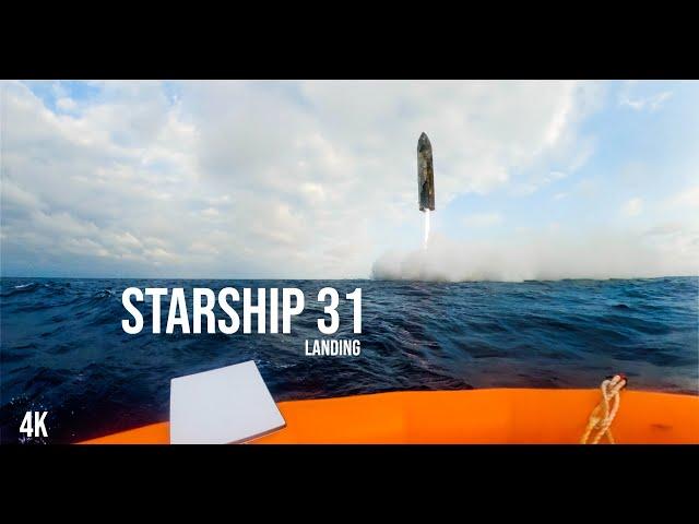 Look! Insane Starship 31 Landing in Indian Ocean (4K) Super slow Mo