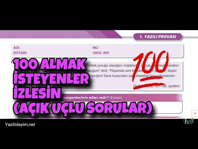 5.Sınıf Din Kültürü 1.Dönem 1.Yazılı