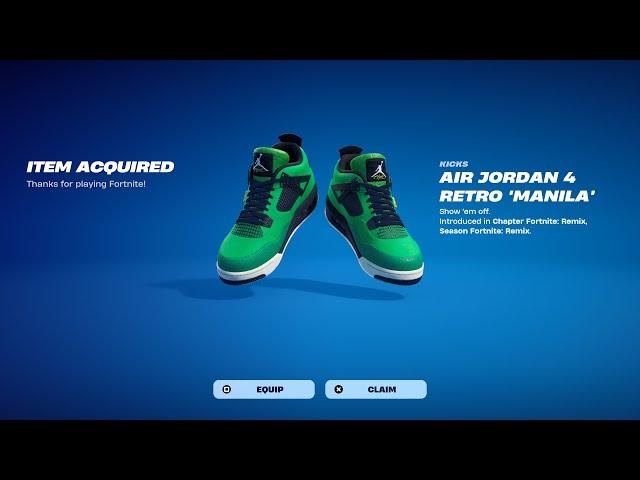 How To Get Air Jordan 4 Retro Manila Kicks For FREE! (Fortnite)