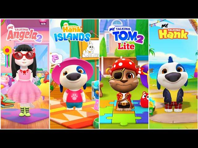 My Talking Angela 2 vs My Talking Hank Islands vs My Talking Tom 2 Lite vs My Talking Hank Gameplay