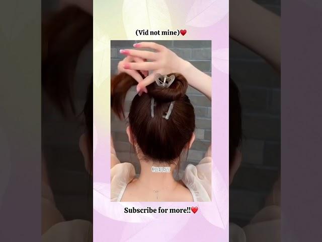Try this easy high bun hairstyle for summer!!~ #tutorial #hairstyle #korean #highbun #trending