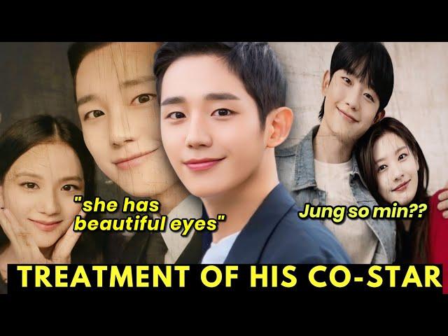 This is Jung Hae In treatment of his co-star Jisoo blankpink and Jung so min