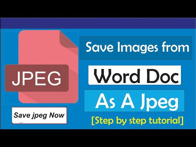 How To Save Images From Word Document As Jpeg