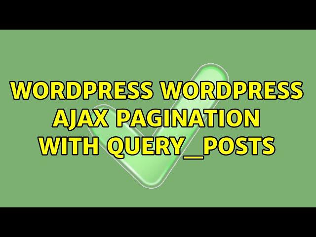 Wordpress: WordPress AJAX Pagination with query_posts