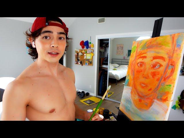 gay boy painting shirtless for you