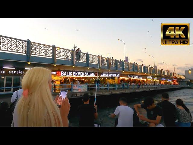   ISTANBUL GALATA BRIDGE FISH RESTAURANTS AND EMINONU WALKING TOUR  l  SEPTEMBER 2021 [4K60FPS]