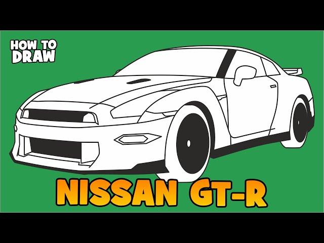 How to draw Nissan GT-R 2024