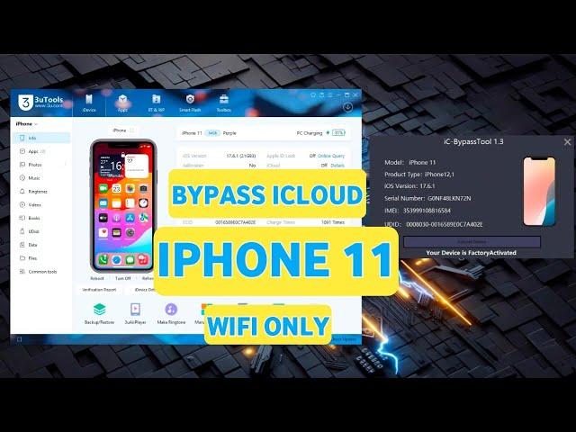 Iphone 11 Bypass wifi only ios 17.6.1 by ic bypass tool