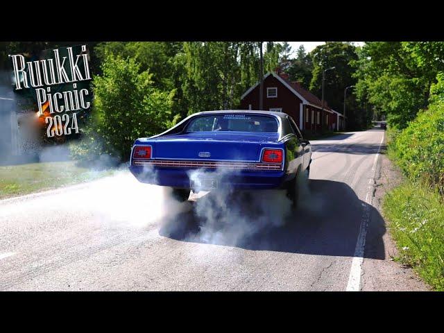 MASSIVE American Cars Meet w/ Loud V8's & Burnouts!! - Ruukki Picnic 2024