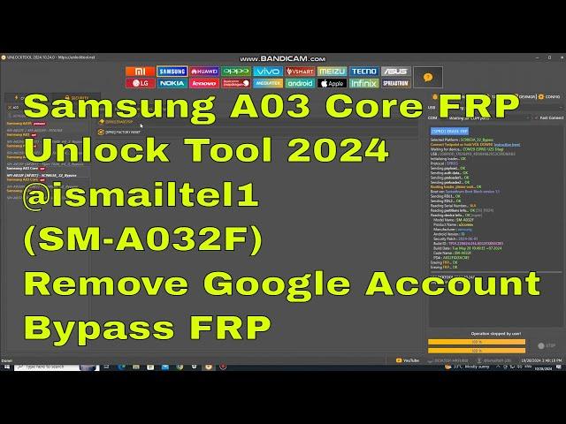 Samsung A03 Core FRP Unlock Tool 2024 @ismailtel1 (SM-A032F), Remove Google Account, Bypass FRP