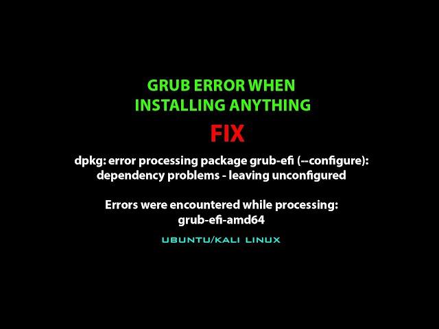 LINUX ERROR FIX: dpkg: error processing package grub-efi-amd64-signed (--configure)