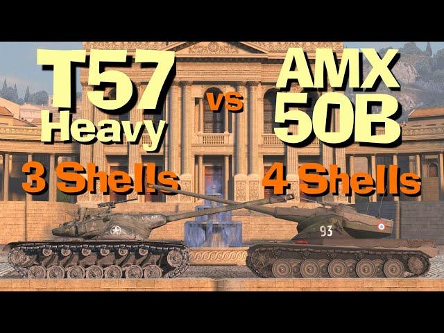 WOT Blitz Face Off || AMX 50B vs T57 Heavy