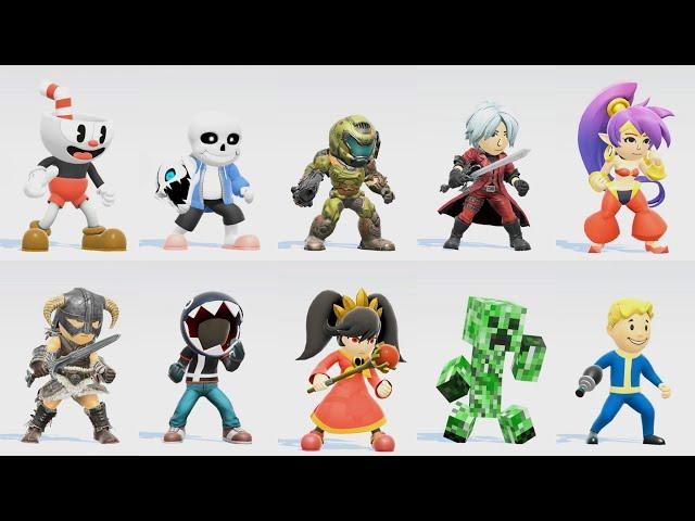 Super Smash Bros Ultimate - All List Mii Costume Headgear & Outfits (Including DLC Complete) [4K60]