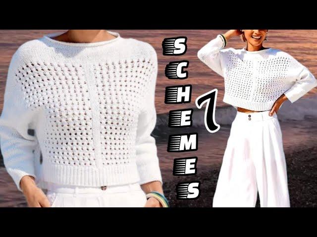 Схемы на потрясающие женские свитера. Patterns for stunning women's sweaters.