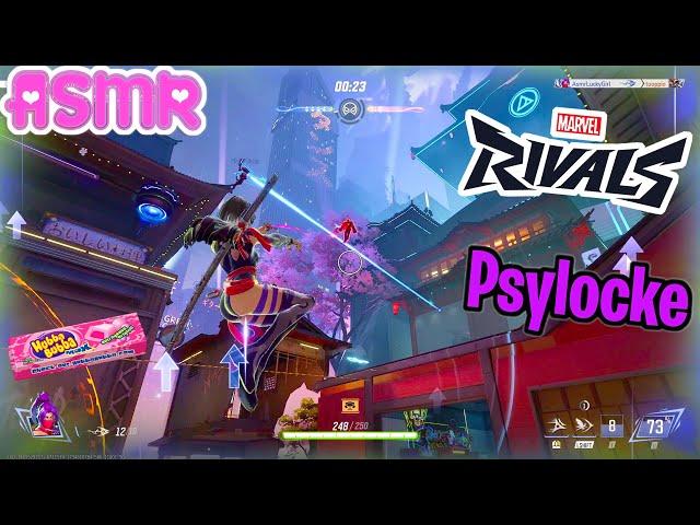 ASMR Gaming  Marvel Rivals Psylocke Relaxing Gum Chewing + Controller Sounds Whispering  