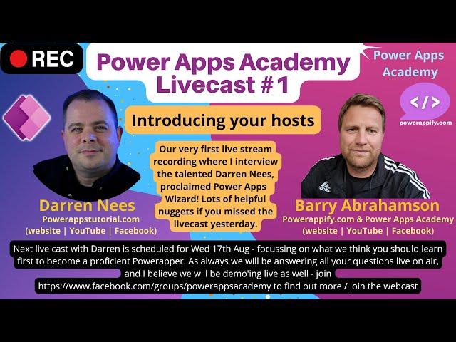 Power Apps Academy Live Cast  - Episode 1