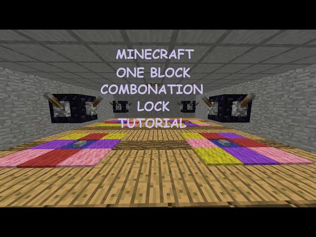 Minecraft 1 Block Combination Lock Tutorial  *World Download In Desciption*