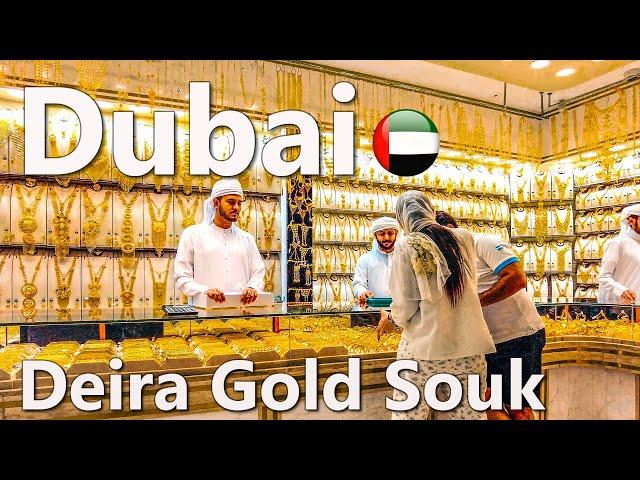 Dubai Deira Gold Souk Walking Tour 4K 