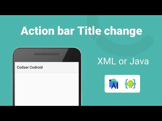 How to change action bar title Android studio or AIDE app || Codser Codroid