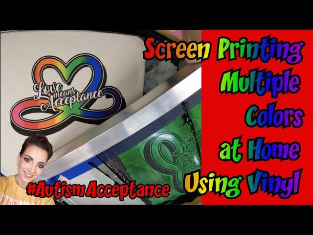 Screen Printing Multiple Colors at Home with Vinyl @CuttinCornersVinyl