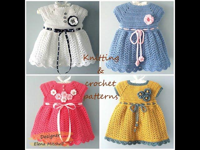 Crochet Baby Dress, Knitting for Babies, Baby Frock, Crochet Patterns || Designer Elena Mitchell