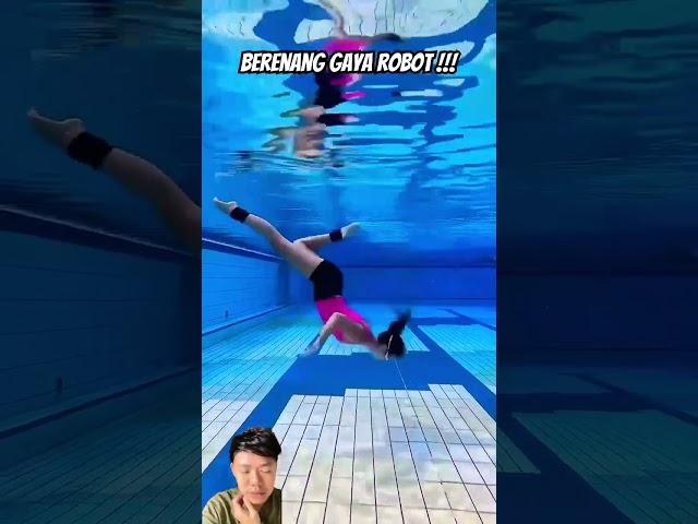 Berenang gaya robot #swimming #flexiblechallenge #swim #flexibilitynation #pool #underwaterchallenge