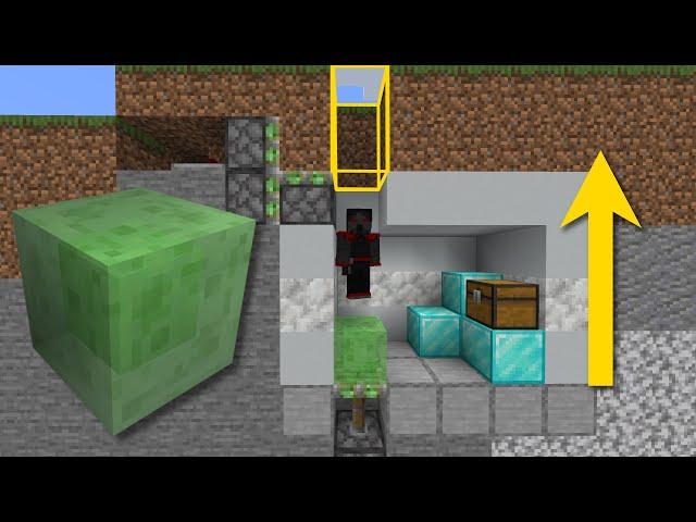 How To Make A Slime Block Launcher Entrance In Minecraft | Completely Hidden!