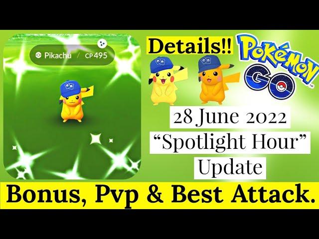 Next Spotlight Hour Update Pokemon go | TCG Hat Pikachu Spotlight Hour | Tcg Hat Pikachu Shiny