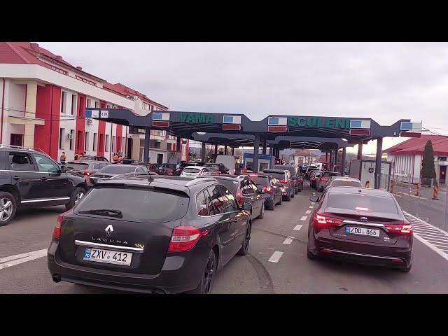 Moldova -Romania Border At Sculeni Crossing