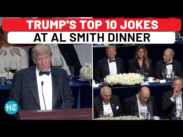 Trump's Top 10 Jokes At Al Smith Dinner | Roast | Kamala, Biden, Schumer, Democrat | US Election