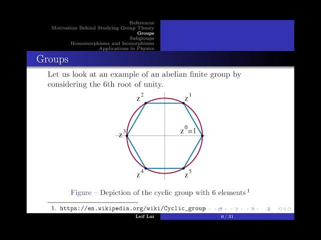 Mathematical Structure of Quantum Theory Lecture 1: Group Theory and Symmetries