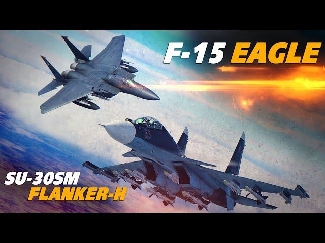 F-15 Eagle Vs Su-30SM Flanker-H | BVR Engagement | Digital Combat Simulator | DCS |