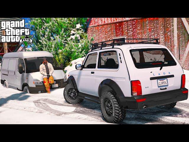 РЕАЛЬНЫЕ ПАЦАНЫ В GTA 5 - ГАРВИН ЗАСТРЯЛ В СУГРОБЕ НА СОБОЛЕ! ПОПАЛИ В СНЕЖНУЮ ЛОВУШКУ! ВОТЕР