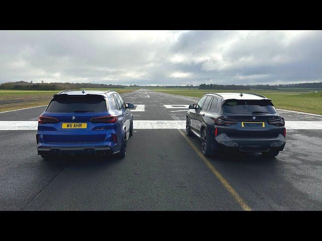 DRAG RACE! BMW X5 M Competition Vs BMW X3 M Competition!