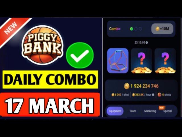 Piggy Bank Daily Combo 17 March | Piggy Bank Combo Today | Piggy Bank Airdrop