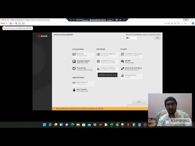How To Install Red Hat Enterprise Linux 8 (RHEL 8.5) in VMWare via ISO image file Step by Step