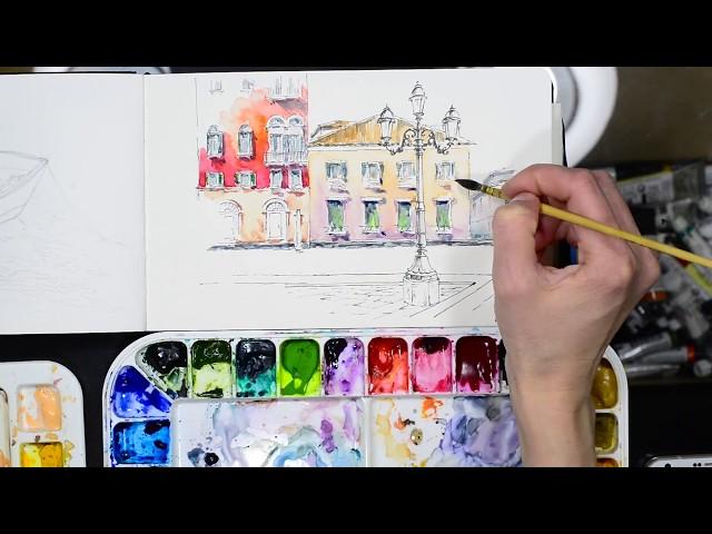 Venice in details. Watercolor painting/ Детали Венеции акварелью.