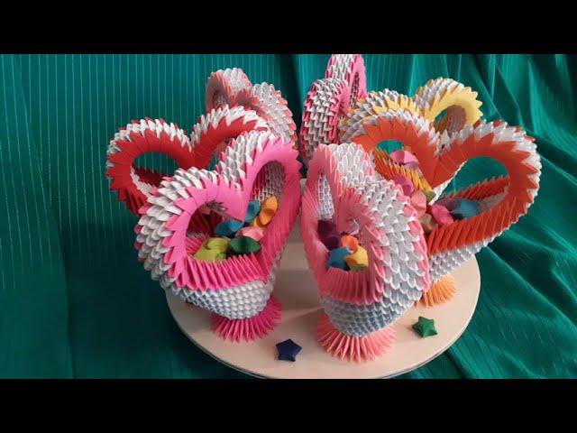 Модульное оригами, подарочная корзинка/ Мodular origami, gift basket          V60