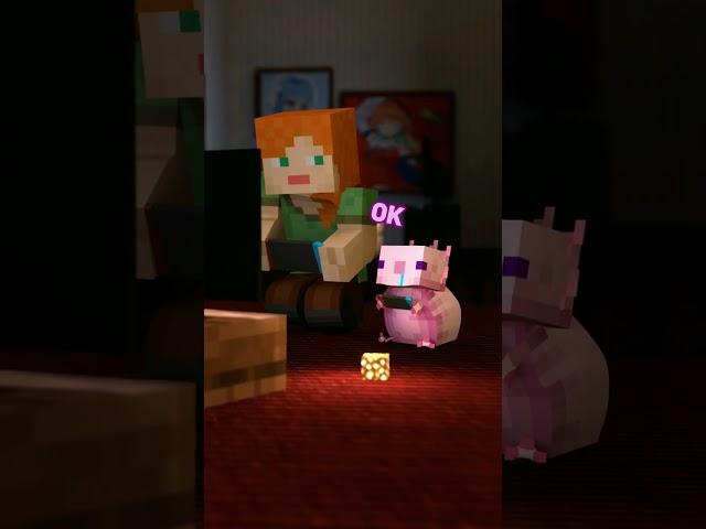 Foolish Axolotl of MINECRAFT compilation #shorts #Parotter