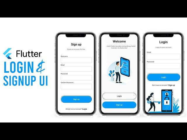 Welcome, Login, Signup Page | Flutter UI Tutorial | Speed Code