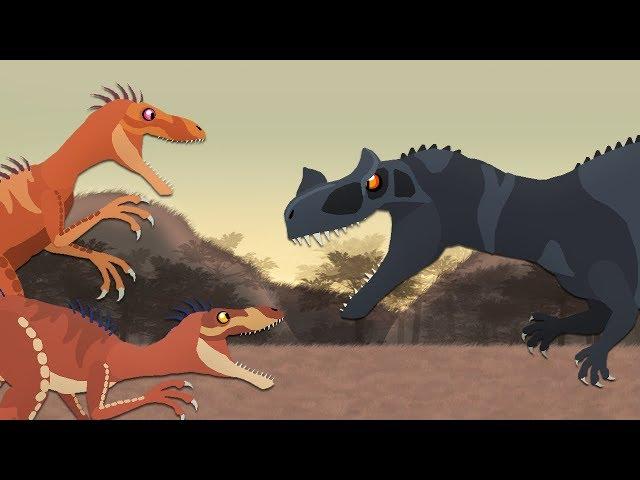 Dinosaurs cartoons battles: Deinonychus vs Ceratosaurus | DinoMania