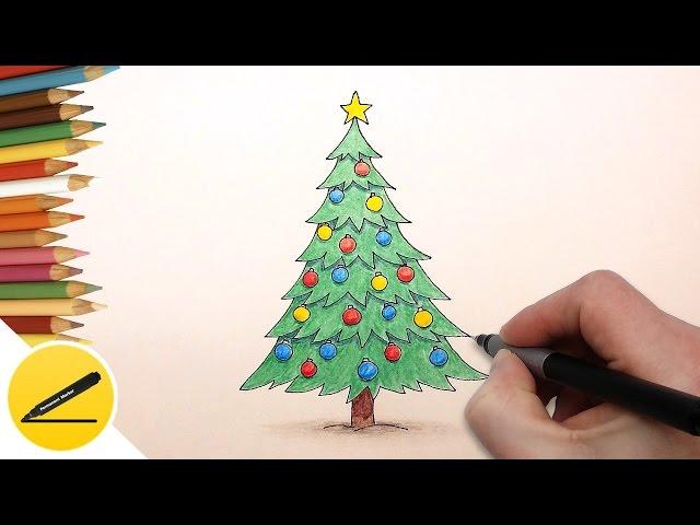 How to Draw a Christmas Tree step by step for kids | How to draw easy