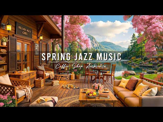 Jazz Relaxing Music at Cozy Spring Porch Ambience for Work, Study  Smooth Jazz Instrumental Music