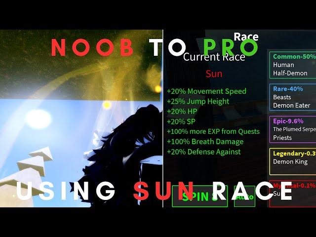 OBTAINING SUN RACE AS A NOOB TO (PRO) |  [Demon Blade]