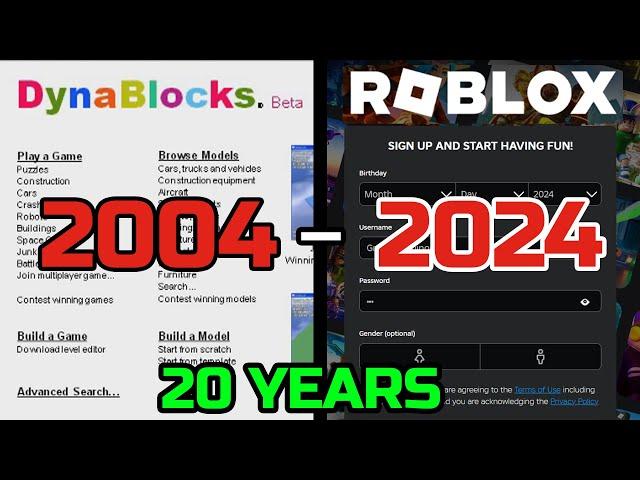 ROBLOX Website Evolution ANIMATED (2004 - 2024) 20 YEARS #robloxclassic