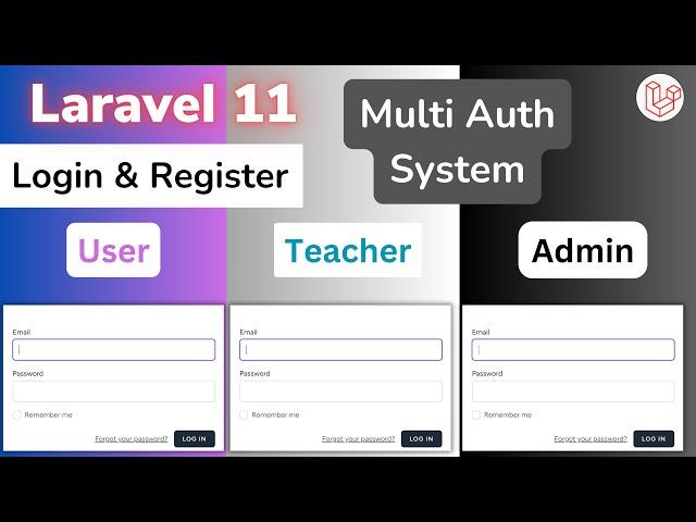 Laravel 11 Multi Auth: Admin, Teacher, and User  | Implement Multiple Authentication Guards