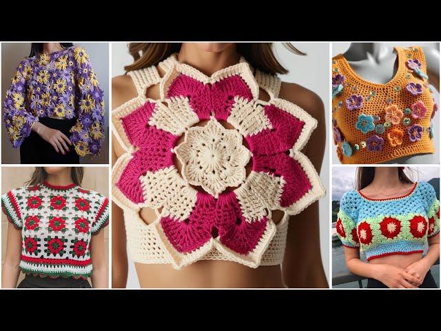 Crochet cotton thread latest top /crochet crop top design ideas